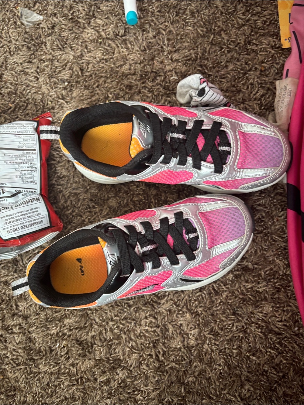 Avia Women's Pink and Silver Athletic Sneakers